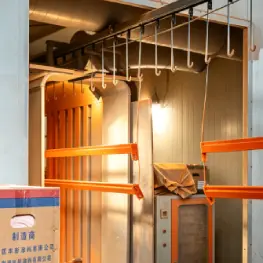 Electrostatic powder coating line